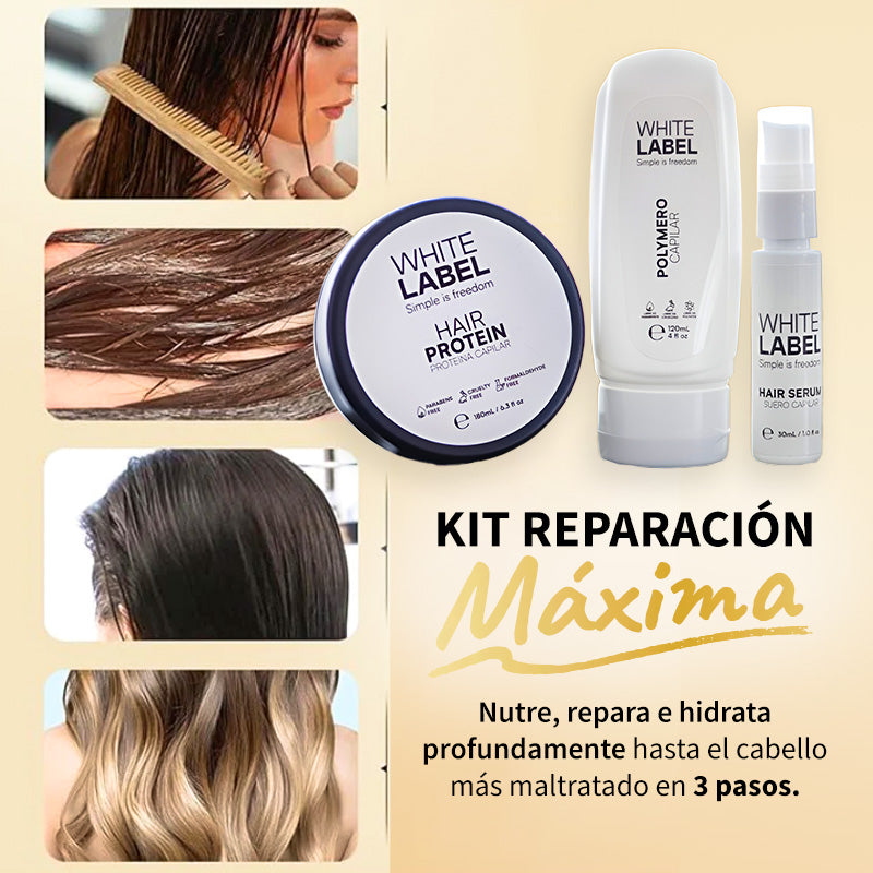 Kit Reparación Maxima | 3 Pasos: Polimero, Suero y Proteina