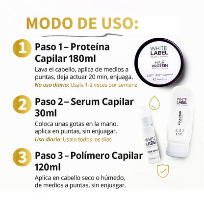 Kit Reparación Maxima | 3 Pasos: Polimero, Suero y Proteina